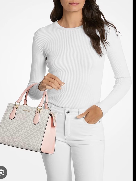 Michael Kors Handbags - Michael Kors signature Marilyn Logo Satchel with Pink Trim